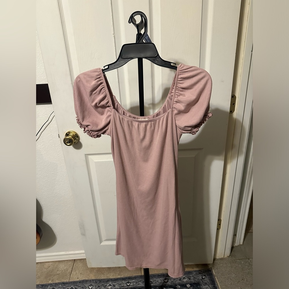 Pink Puff Sleeve Dress